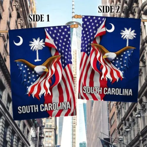 South Carolina Patriotic State Garden House Flag