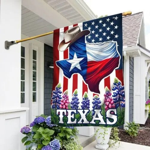 Texas Patriotic State Garden House Flag
