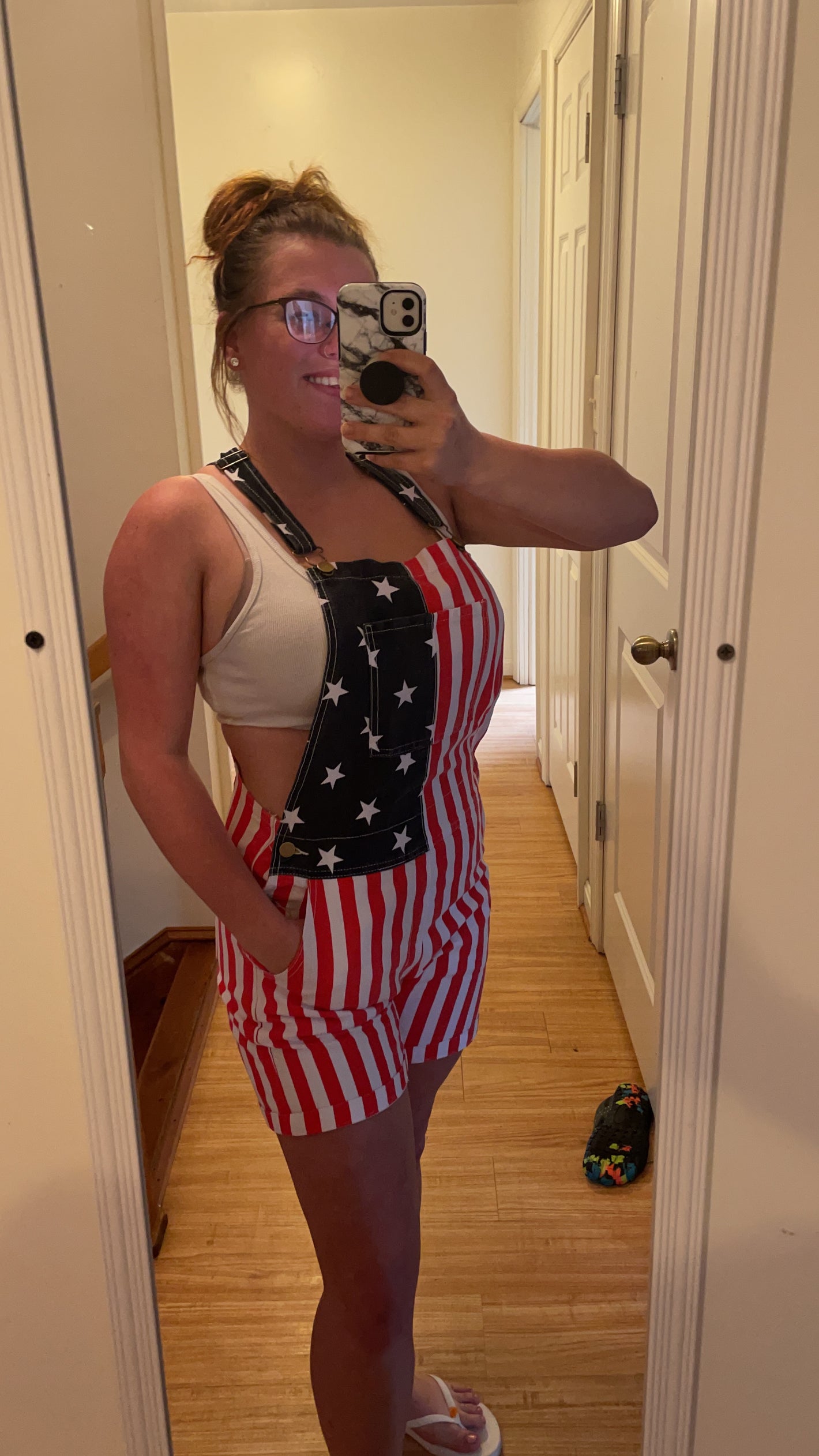 Freedom Overalls – Patriotic USA Flag Bib for July 4th & Tailgates