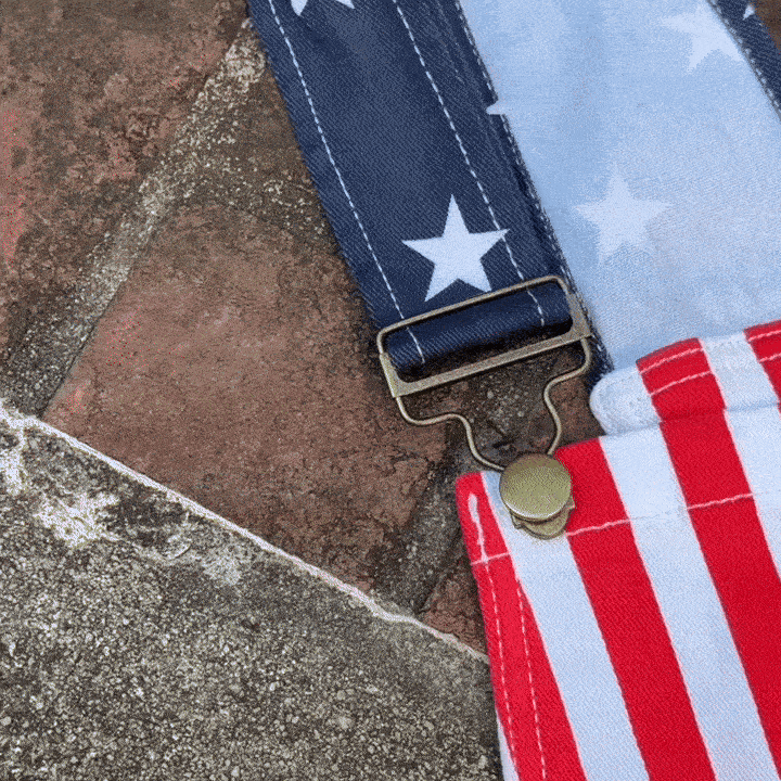 Freedom Overalls – Patriotic USA Flag Bib for July 4th & Tailgates