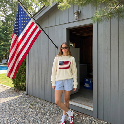 Vintage American Flag Sweater