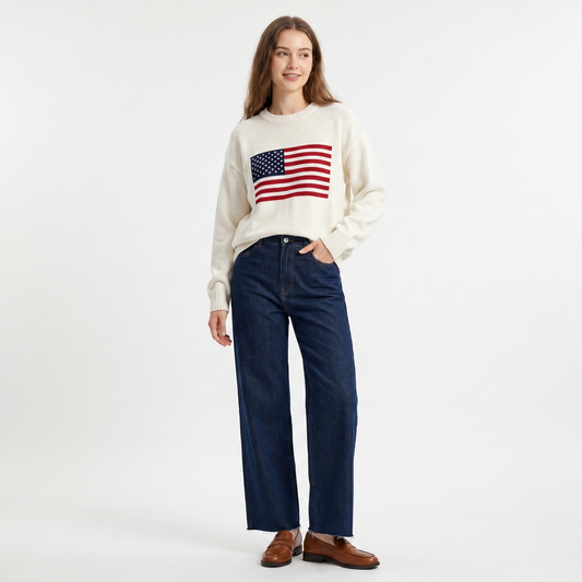 Vintage American Flag Sweater