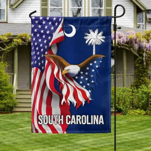South Carolina Patriotic State Garden House Flag