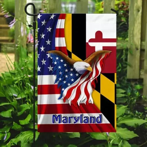 Maryland Patriotic State Garden House Flag