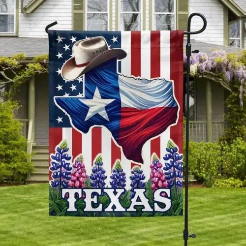 Texas Patriotic State Garden House Flag
